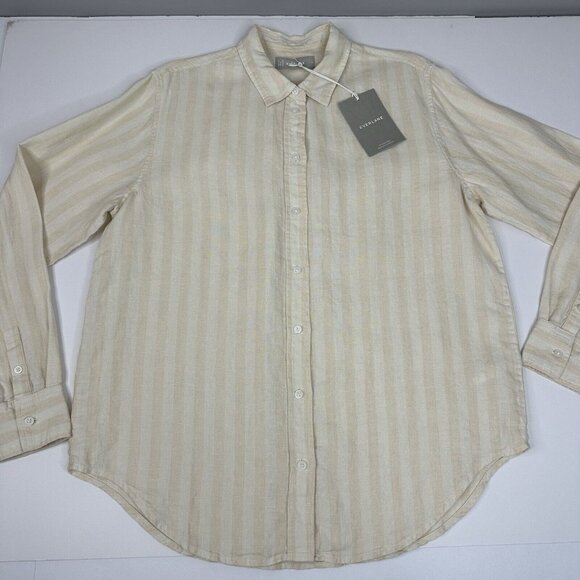 Everlane Women's NWT Brazilian Sand Canvas The Linen Relaxed Career Shirt 6/C44 - Picture 5 of 15